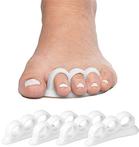 salefun 4x Silikon Gel Zehenspreizer Hallux Valgus Zehenstrecker Premium Vorfußpolster
