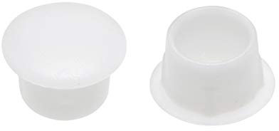 sourcing map Shelf Peg Hole Plugs 10mm Dia White Plastic Tube Cover for Nail Cabinet Button Bracket Cupboard Bookshelf Bookcase Adjustable Shelf Closet, 20Pcs
