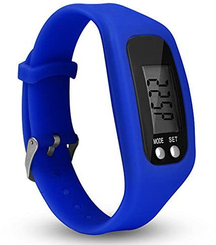 Syfinee Pedometro orologio con display LCD semplice contapassi facile funzionamento a piedi fitness tracker cinturino da polso contatore digitale