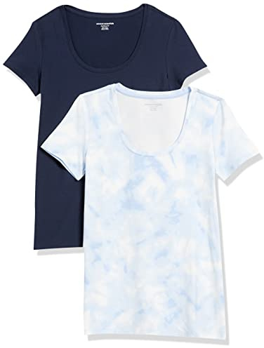 Amazon Essentials Femme T-Shirt Col Rond à Manches Courtes, Coupe Classique (Disponible en Grande Taille)