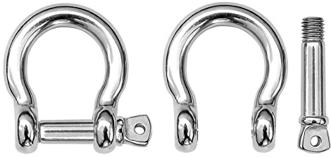 AMYSPORTS Heavy Duty Catena Grillo Acciaio Sollevamento Carico Pin Grillo Ancoraggio Arco Marine Anello Grilli Vite in Acciaio Outdoor M4 220lbsf 8pcs