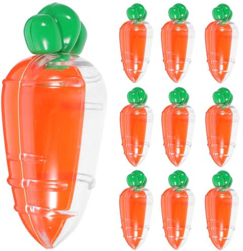 10Pcs Easter Carrot Containers Plastic Carrot Shaped Candy Boxes for Easter Basket Stuffers Weddings Birthday Party (Translucent)