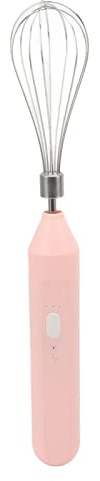 Elektrischer Milchaufschäumer, Handgehaltener Elektrischer Schneebesen Mit Großem Kopf, USB Wiederaufladbarer Milchschäumer Elektrisch, für Die Zubereitung Von Kaffee Und Cremigem Eierschaum(Rosa)