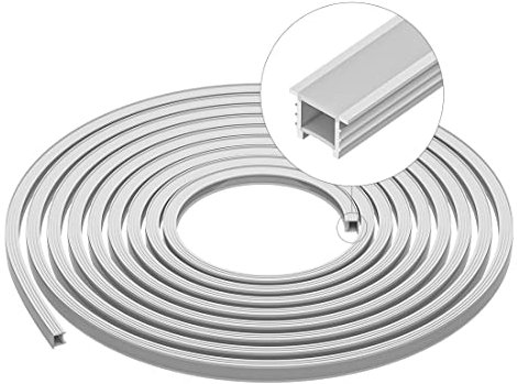 SEZO LED Profil 16x16MM 3M LED Leiste Profil und Diffusor Silikon LED Neon Kanal für 7mm Flexibel LED Streifen Lichter IP67 Wasserdicht 120°Beleuchtung (LED-Streifen nicht enthalten