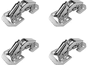 LIKERIANY Aufschraubscharnier mit Dämpfer 90 Grad Scharnier Ohne Topfbohrung für Eckanschlag und Innenanschlag Tür Scharniere Küchenschrank Kleiderschrank Leichte Schranktür Möbel 4 Stück