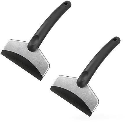 JNNJ 2 Pièces Grattoir à Glace, Grattoir à Glace en Acier Inoxydable Et Plastique ABS, Grattoir à Glace pour Pare-Brise De Voiture, Portable Pelle Accessoires Dégivreur Voiture Brise Outil d'hiver