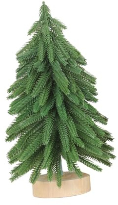 harayaa Beflockter Künstlicher Weihnachtsbaum mit Holzsockel für Home Office Party Dekoration, Kein Schnee L