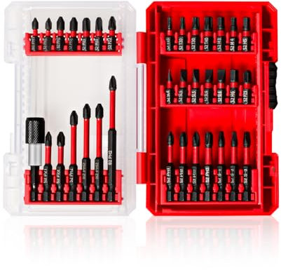 YOSIGHT 35-tlg. Bit Set – Schraubendreher Bit-Satz aus S2 Stahl, Impact Screwdriver Bits mit Aufbewahrungsbox – Kompatibel mit Akku-Bohrschraubern & Elektroschraubern