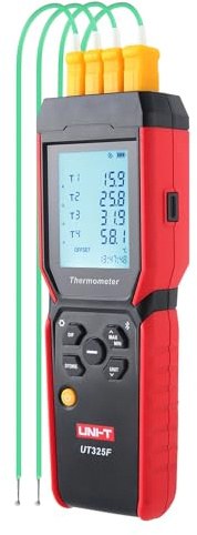 UT325F 4 Kanäle Thermometer Intelligente Bluetooth Digital Display Thermoelement Thermometer für K J T E R S N Typ