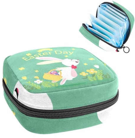 Damenbinden Aufbewahrungstasche Periode Kit Tasche für Schule Menstruationstasse Beutel Damenbinden Organizer Tasche Flach Happy Ostern Hintergrund