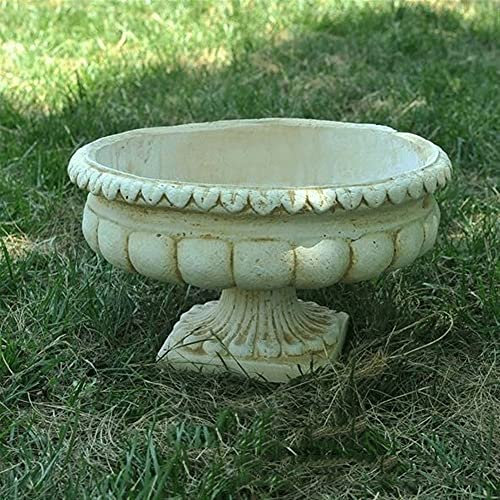 SGKOMN Tiesto de Puerta Grande Retro al Aire Libre Maceta de cerámica Estilo Europeo Patio Romano Villa Jardín Maceta Grande Piso Interior clásico Decoración de jardinería Regalo para Plantas Verdes