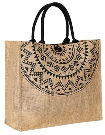 Eleeonora Jutetasche Shopper,Jute Tragetaschen,Nachhaltige Jute-Tasche,Jutetasche Personalisiert,GeräUmig,Mit Verschlussschnalle,Wasserdicht,Tragbare,FüR Brautjungfer Geschenk Reisen Einkaufen