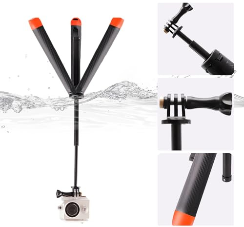 YCBTREE Schwimmender Selfie-Stick, Action Cam Unterwasser Handgriff, Mini Stativ Kamera, für GoPro, Ausziehbares Selfie Einbeinstativ, für Action Kameras