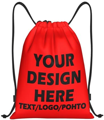 ROHBVMN personalisiert rucksack mit Ihrem Logo – turnbeutel für Kinder, personalisiertes Sporttasche, Sporttasche für Damen und Herren, Reiserucksack,Kordelzugtasche perfekt für Schwimmen und Sport