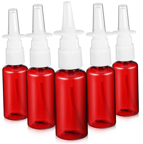 ABOOFAN Botellas de Spray Pequeñas de 30ml Pet Rojas Recargables, Set de 5 Piezas Fáciles de Llevar y Adecuadas para Hacer Ejercicio