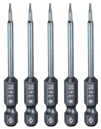 sourcing map 5 punte per cacciavite Torx a 5 punte, codolo esagonale da 1/4, testa magnetica da 4 mm, lunghezza 6,6 cm, in acciaio S2, punte per cacciavite elettrico, per lavori di riparazione