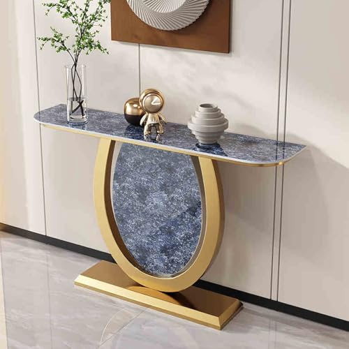 Console D' Entrée Étroite et Moderne - Table D' Appoint Élégante avec Structure En Métal et Rangement pour Salon, Couloir, Hall' Entrée - Blanche 100 CM / 39, 4 Po, Idéale pour les Petits Espac