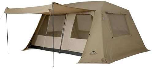 Naturehike Village Lite campingtält för 8 personer, familjetält med 60-tals, snabb montering, vattentätt dubbelskikt, tunneltält för camping och trädgård (8 personer/13,0 ㎡)