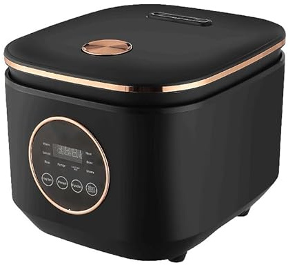 Cuiseur à Riz 5L 900W, 9 Programmes - Revêtement Céramique Antiadhésif, Design Mini Compact, Facile à Nettoyer (A)