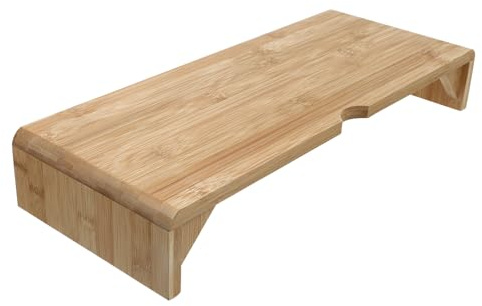VILLCASE Monitor Portaoggetti bambù da e Supporto Rialzo per Scrivania in Schermo Semplice Organizer Salvaspazio Design Pratico del Computer per Ufficio e Casa