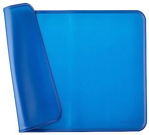 Amazon Basics tappetino sottociotola per animali domestici, impermeabile, in silicone - 61 x 41 cm, Blu, Tinta unita