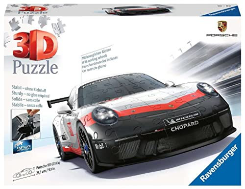 Ravensburger 3D Puzzle Porsche 911 GT3 Cup 11147 - Das berühmte Fahrzeug und Sportwagen als 3D Puzzle Auto - 108 Teile - ab 10 Jahren