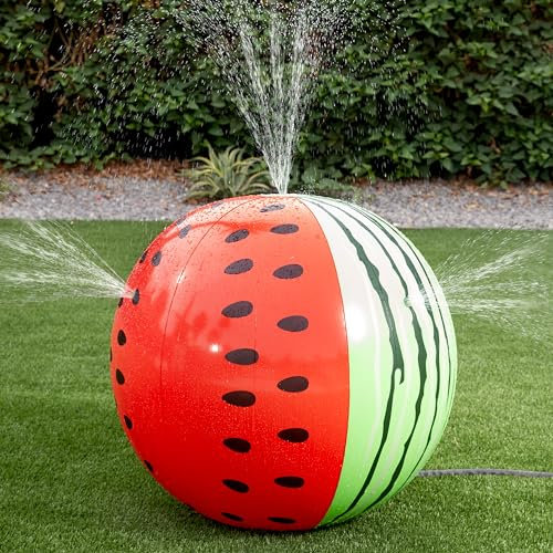 JOYIN Melon Mega Boule Sprinkler Jumbo, 90 cm vattenmelon sprinkler uppblåsbar leksak för småbarn