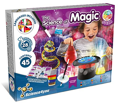 Science4you Die Wissenschaft der Magie - Zauberkasten für Kinder mit 28 Zaubertricks - Zauberkiste für Kinder mit Zaubertrank und vieles mehr! Zauberspiele und Gechenk für Kinder ab 8 Jahre, Mittel