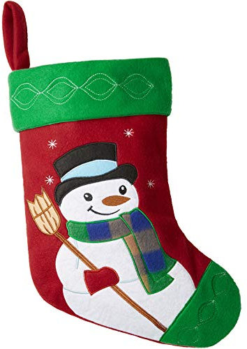 dressforfun 303313 Decorazioni Natalizie, Stivale di San Nicolò, Motivo di Pupazzo di Neve, Calza di Natale da Appendere