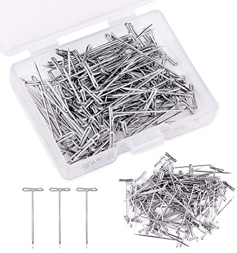 100 Stücke Perücke Nadeln, 27mm T Nadeln zum Spannen | T-Form Stecknadeln Nadeln, T Perücke Nadeln mit Aufbewahrungsbox für Perücke Hellstellung, Nähen, Basteln