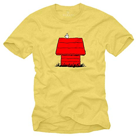 MAKAYA Camiseta con Perro Hombre - Snoop Dog - Amarillo L