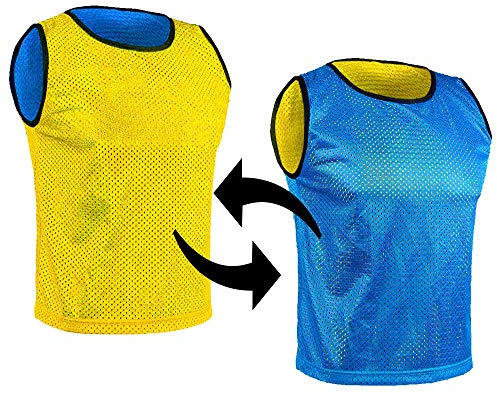 SPORTSBIBS Fußball Leibchen für Kinder und Erwachsene, Wendeleibchen 2-Farbig, Trainingsleibchen, Markierungshemd Doppelseitig für Team-Spiel, Damen Herren Junioren Senioren, viele Farben und Größen