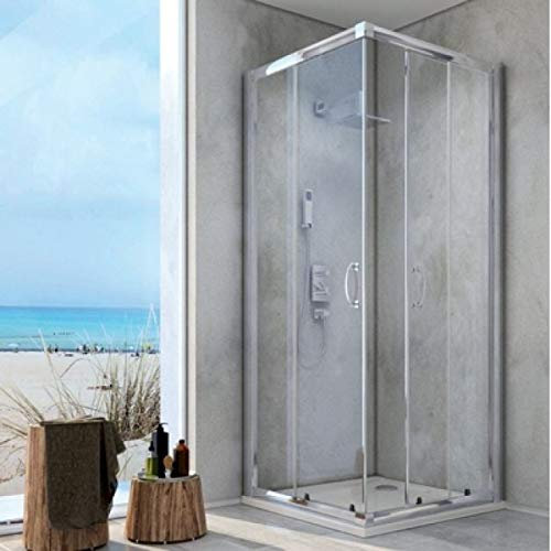 1 Seite für Eckdusche aus Kristallglas, Linie Essential, 93-95 cm, Öffnung 36 cm