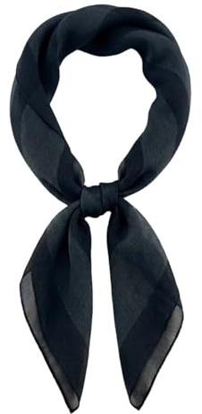 TigerTie Damen Chiffon Nickituch in schwarz pechschwarz mit Bordüre - Größe 58 cm x 58 cm