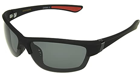 Dockers Men's Blake Sunglasses Polarized Wrap, Black, 57mm