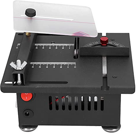 Maquer 100W Mini Table Saw, Small Woodworking Tabletop Saw, Precision Table Saws with Adjustable 7 Speeds, Wood Cutting Machine for Jewelry Making, Drilling, Crafts, DIY Table Saw Cutting Set(UK)