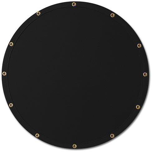 Covers & All Heavy Duty Round Tarp – 18 oz Waterproof PVC Vinyl Tarp, Tear & UV Resistant with Reinforced Edges and Grommets for Patio, Pool & Equipment Protection (7 ft Diameter, Black)