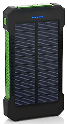 Batterie Externe Solaire Étanche 20000 MAh Chargeur Portable de Grande Capacité Ports USB Chargeur Externe Power Bank pour Smartphone Camping Lampe de Poche,Green,139 * 75cm