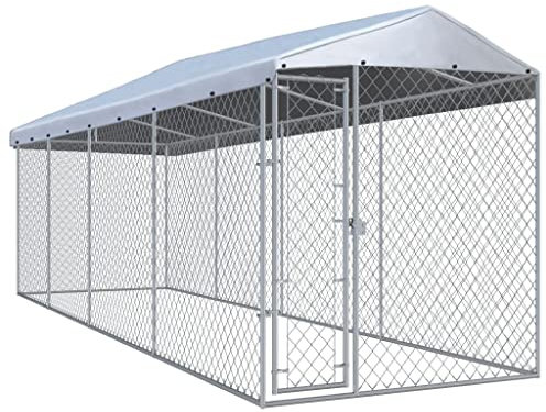 INLIFE Outdoor-Haustierbedarf mit Überdachung 760x190x225 cm,88.97kg,145031