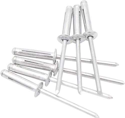 Befestigungsnieten, Muttern, Schrauben, Bolzen, Nieten, Verbindungselemente, Schrauben, Muttern, Nieten, Blindniete for Glühbirnen, Aluminium, offene Blindniete, weiches Material, Holz, Kunststoff, M4