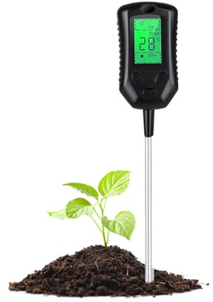 Besreey Pflanzenfeuchtigkeitsmesser, Bodenfeuchtigkeitsmesser | Bodentemperaturtester - Zimmerpflanzen-Wasserzähler, Bodenfeuchtigkeitssonde, digitale Bodentestsonde, genau für Zimmerpflanzen,