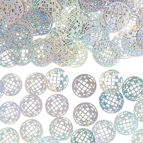 ALEGRE® 100 Stück Glitzer Discokugel Deko Konfetti, 80er 90er Party Tischdeko, Disco Party Dekorationen, Disco Kugel Deko Konfetti Groß, Glitzer Confetti für 70er 80er Jahre Retro Party Deko