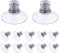 Flintronic 12 PCS Suction Cups, 30mm Clear Suction Pads Plastic Sucker Pads, Suction Holder with Knurled Nut Window Suckers for Glass Mirror Window Wall Door and Other Smooth Flat