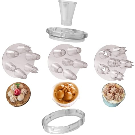 Coffret Multidouille Chefinov - 3 Plateaux Circulaires - Douilles pâtisserie unies et cannelées - Une seule pression le décor est réalisé. Fabriqué en France