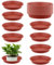 KEILEOHO Lot de 20 soucoupes rondes en plastique pour pot de fleurs - 30 cm - Pour intérieur et extérieur - Rouge