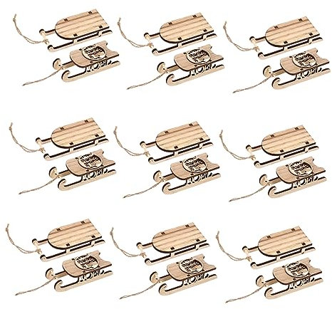 DIYEAH 12stücke Teiliges Holz Schneeschlitten Anhänger Unbemalt Weihnachtlicher Baumschmuck Zum Bemalen Langlebige Diy Weihnachtsdeko Rustikale Hängende Ornament Holz Deko Für Wohnzimmer