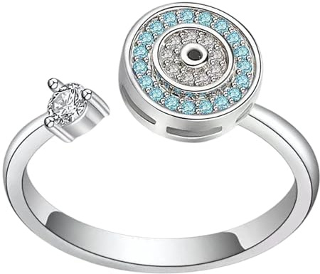 Huxibai Anneaux rotatifs pour femme, bague anti-stress pour femme | Anneaux rotatifs réglables pour hommes et femmes | Jouet anti-stress, bijoux et élégants pour amis, familles, Consulte la