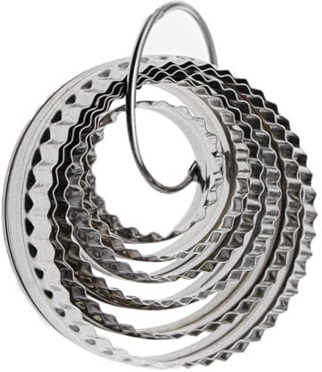 FONDOTIN 6piezas Cortadores Redondos De Acero Inoxidable Para Galletas Set Bordes Ondulados y Suaves Para Repostería y Cocinas Familiares