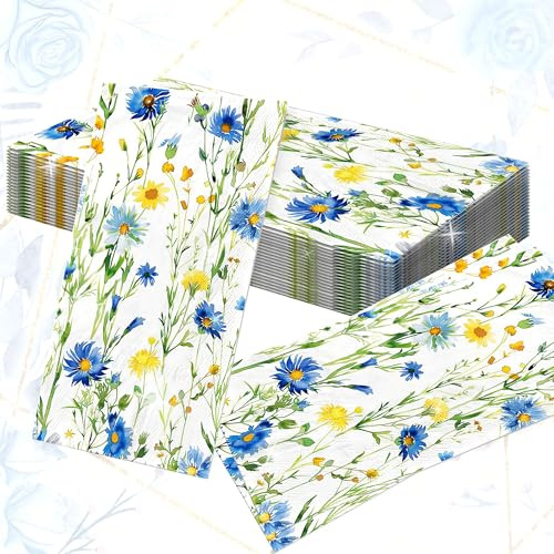 Blaue Wildblumen Servietten Blumen Servietten Schmetterling Servietten | 20 PCS Blaue Wildblumen Servietten Blumen Servietten Blume Schmetterling Servietten Tee Party Servietten