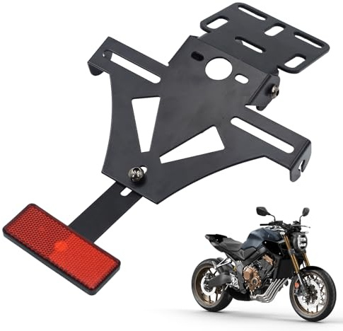 ANEELV Verstellbarer Motorrad Kennzeichenhalter, Universal Nummernschildhalter, für Meisten Gängigen Motorradmodellen（Ohne Licht）